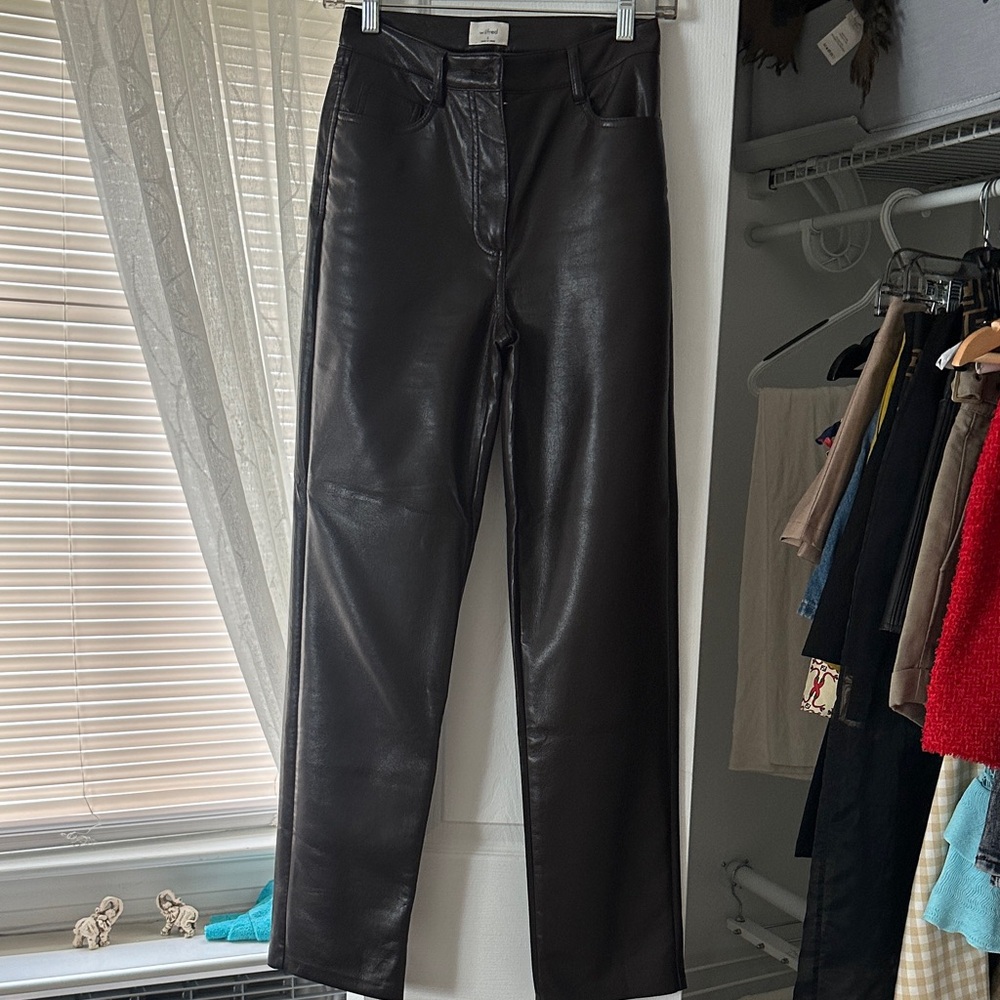 Wilfred Dark Brown Leather Pants